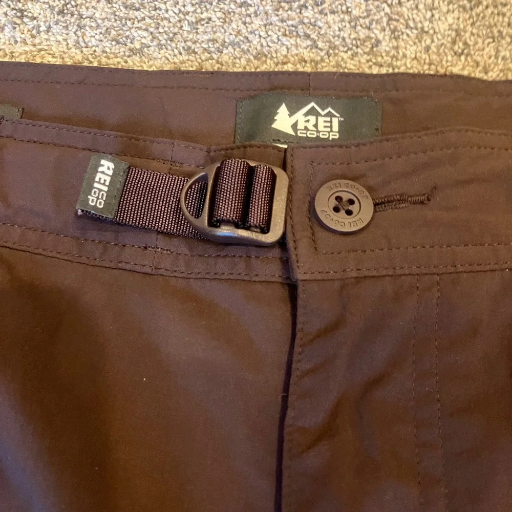 REI Co-op Sahara Convertible Cargo Hiking Pants Mens 36x32 Brown Relaxed Fit
